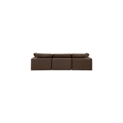 Comfy Brown Velvet Modular Sofa