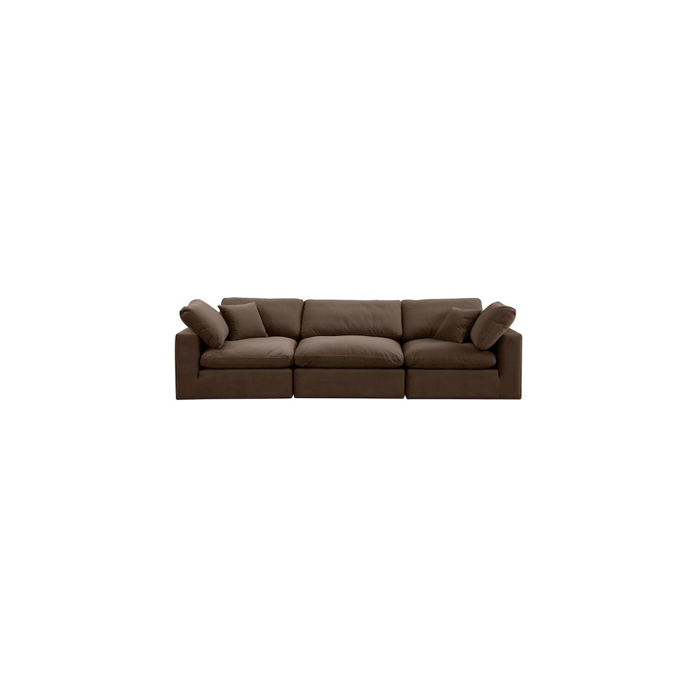 Comfy Brown Velvet Modular Sofa