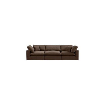 Comfy Brown Velvet Modular Sofa