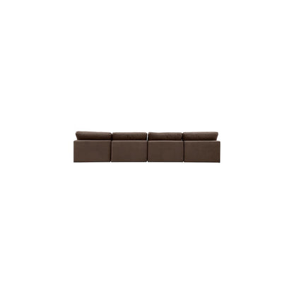 Comfy Brown Velvet Modular Sofa