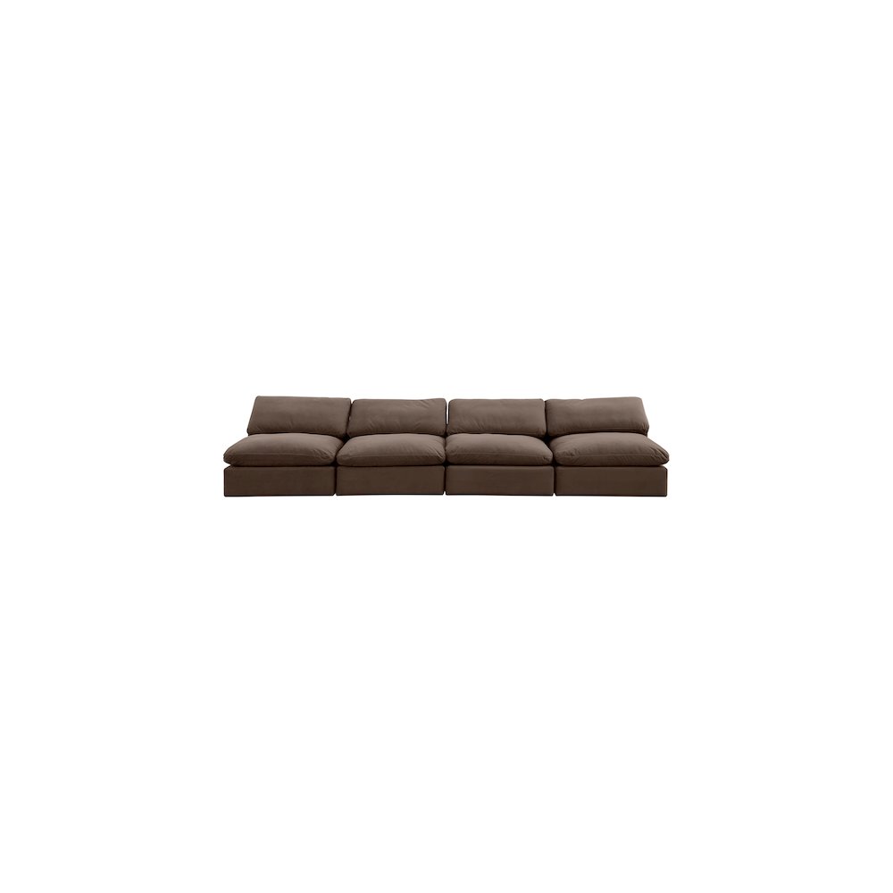 Comfy Brown Velvet Modular Sofa