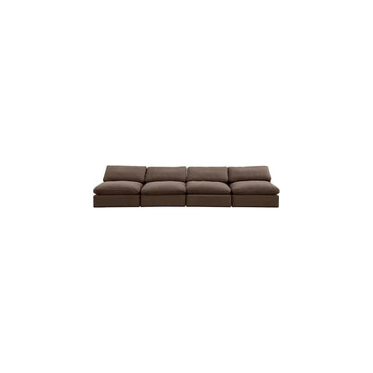 Comfy Brown Velvet Modular Sofa