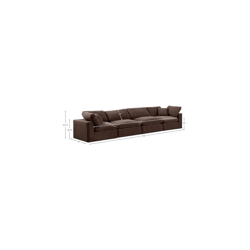 Comfy Brown Velvet Modular Sofa