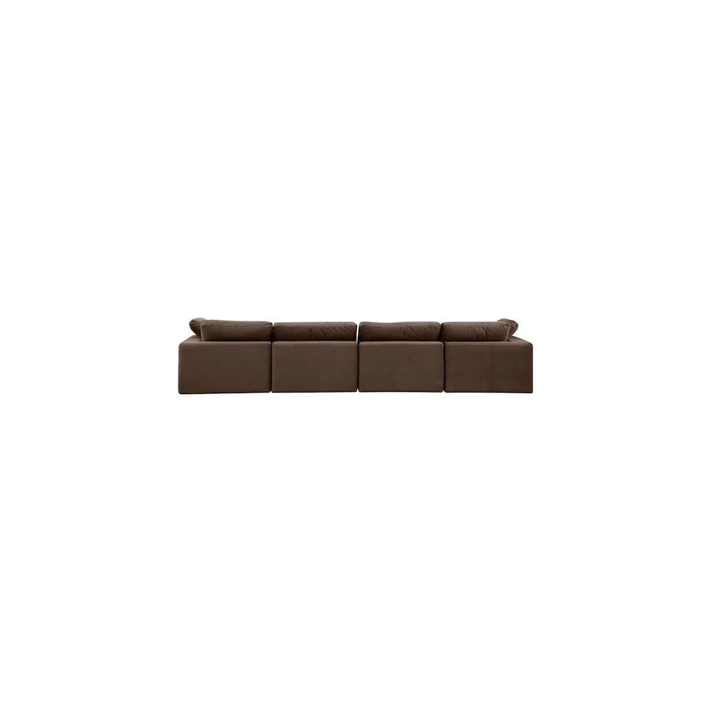 Comfy Brown Velvet Modular Sofa