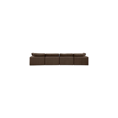 Comfy Brown Velvet Modular Sofa