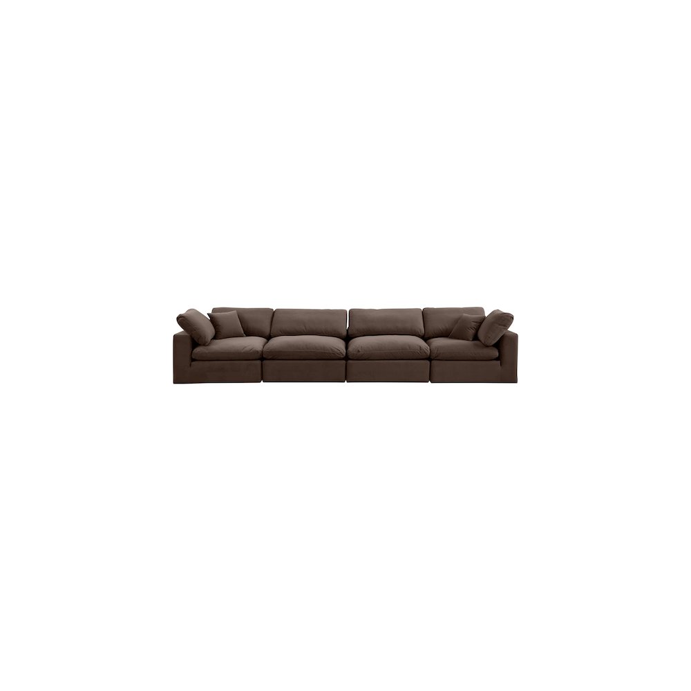 Comfy Brown Velvet Modular Sofa