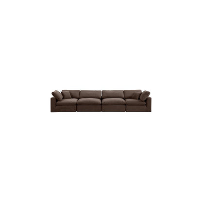 Comfy Brown Velvet Modular Sofa