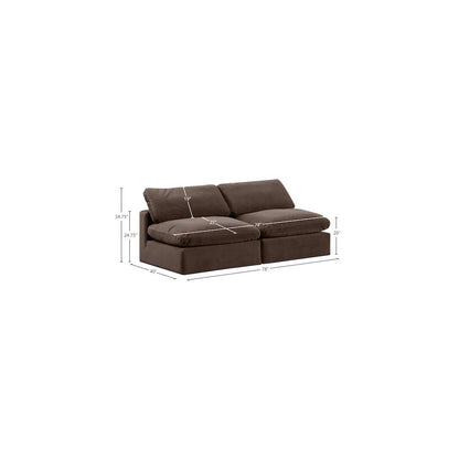 Comfy Brown Velvet Modular Sofa