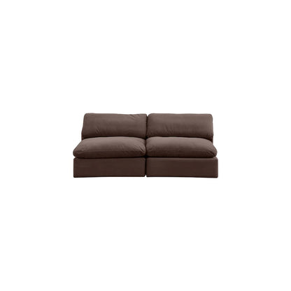 Comfy Brown Velvet Modular Sofa