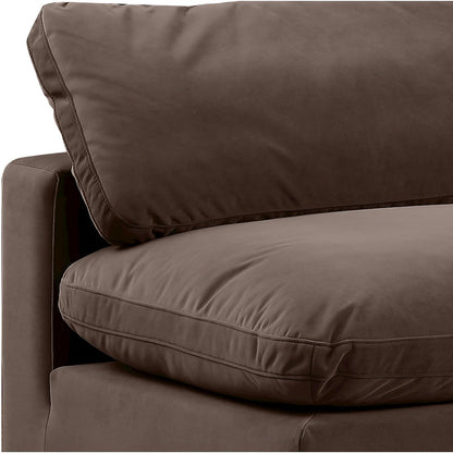 Comfy Brown Velvet Modular Sofa