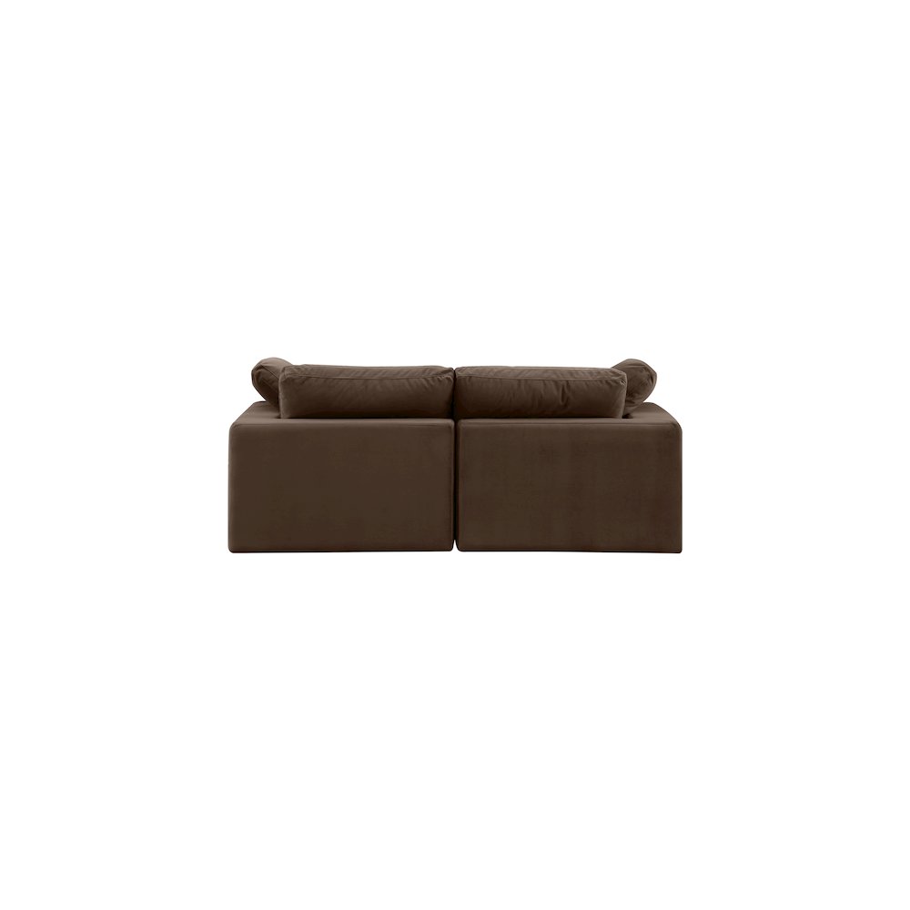 Comfy Brown Velvet Modular Sofa