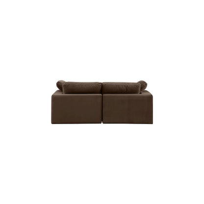Comfy Brown Velvet Modular Sofa