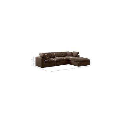 Comfy Brown Velvet Modular Sectional