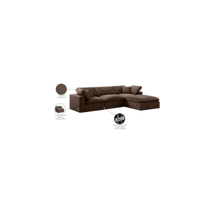 Comfy Brown Velvet Modular Sectional
