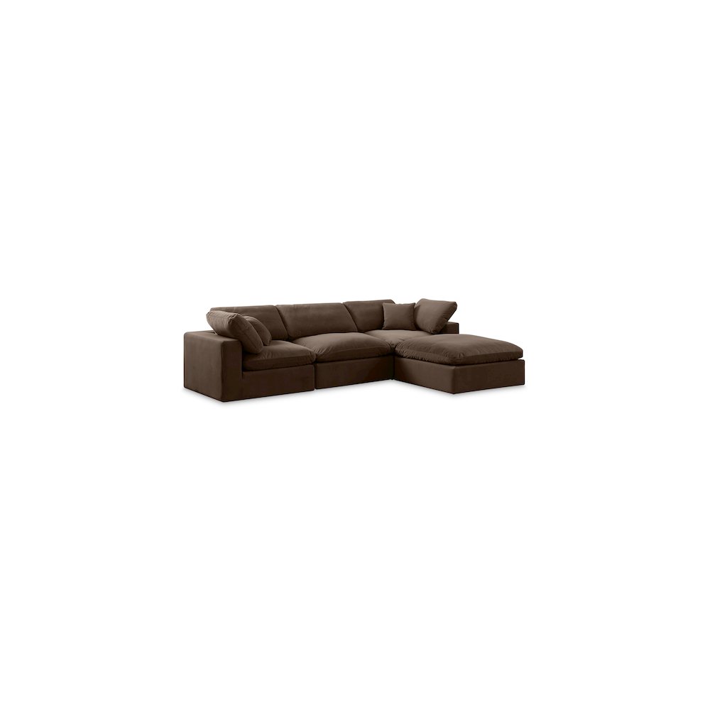 Comfy Brown Velvet Modular Sectional