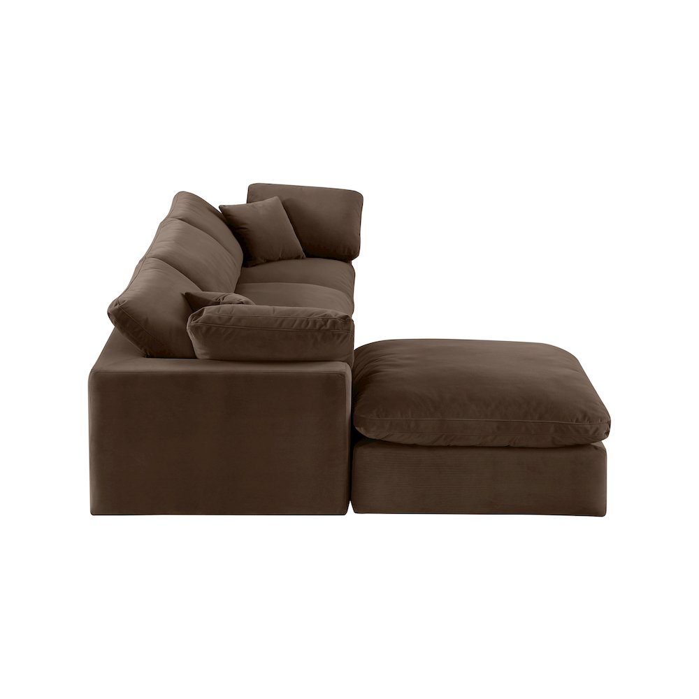 Comfy Brown Velvet Modular Sectional