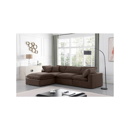 Comfy Brown Velvet Modular Sectional
