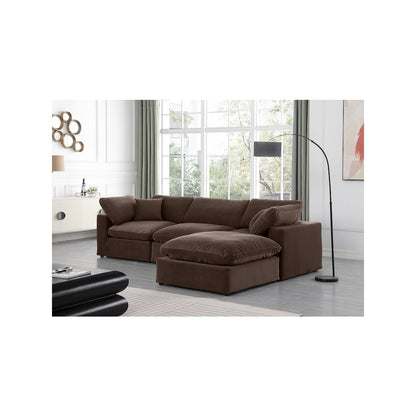 Comfy Brown Velvet Modular Sectional