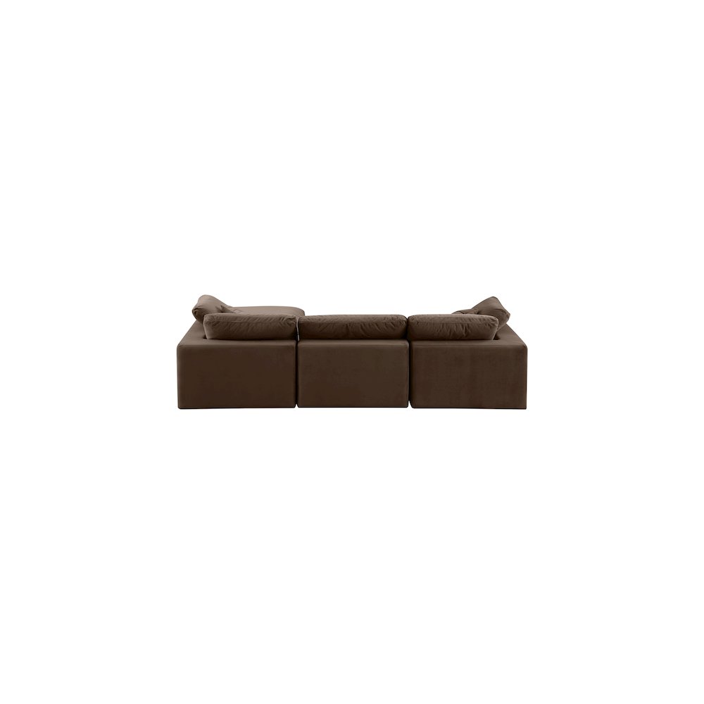 Comfy Brown Velvet Modular Sectional