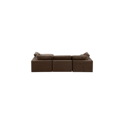 Comfy Brown Velvet Modular Sectional