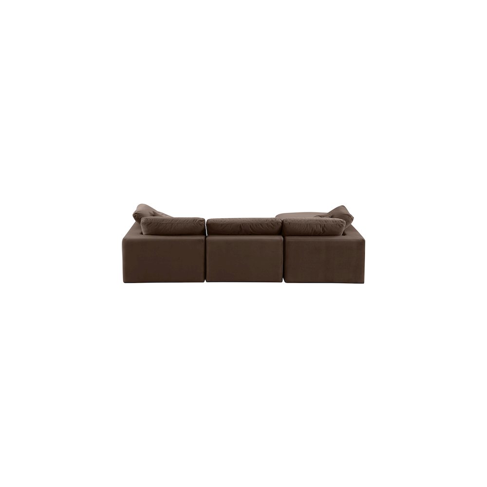 Comfy Brown Velvet Modular Sectional