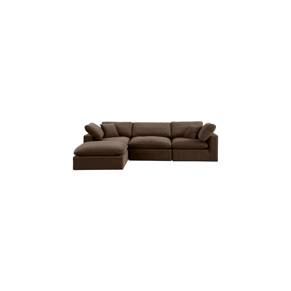 Comfy Brown Velvet Modular Sectional
