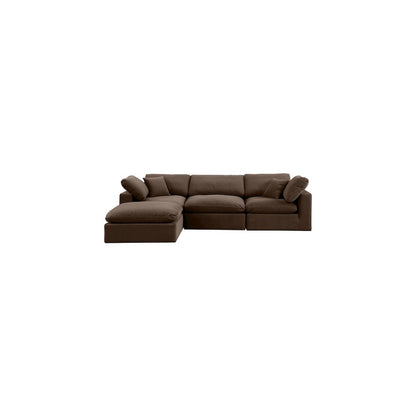 Comfy Brown Velvet Modular Sectional