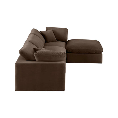 Comfy Brown Velvet Modular Sectional