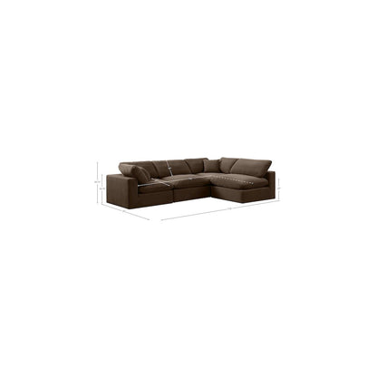 Comfy Brown Velvet Modular Sectional