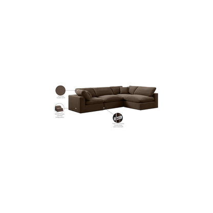 Comfy Brown Velvet Modular Sectional