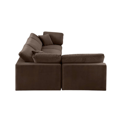 Comfy Brown Velvet Modular Sectional