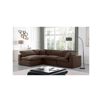 Comfy Brown Velvet Modular Sectional