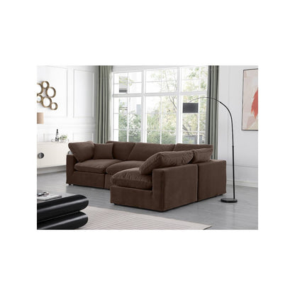 Comfy Brown Velvet Modular Sectional