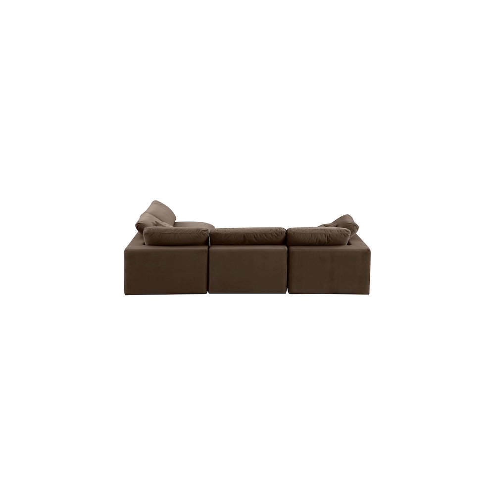 Comfy Brown Velvet Modular Sectional