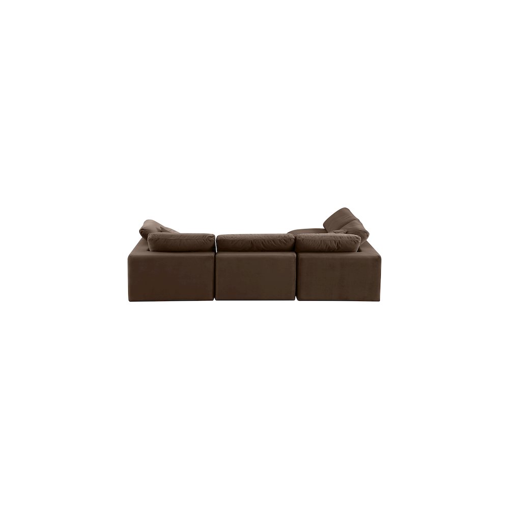 Comfy Brown Velvet Modular Sectional