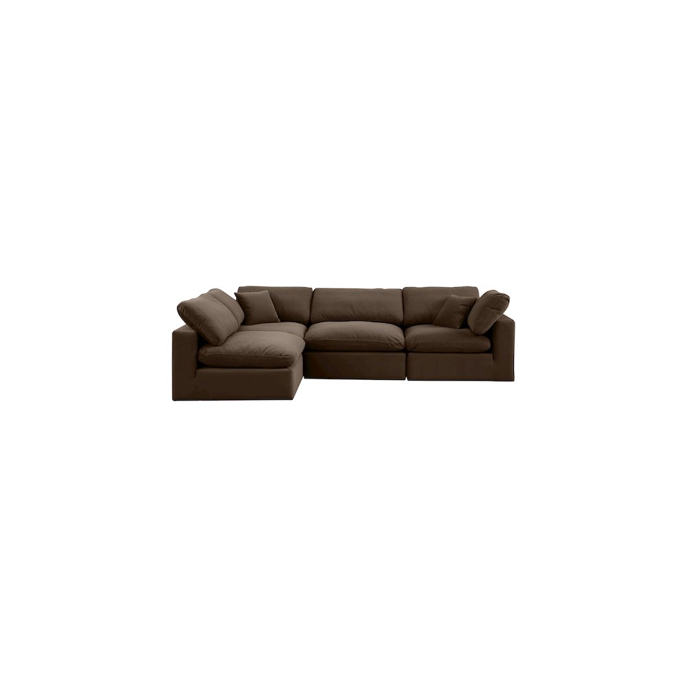 Comfy Brown Velvet Modular Sectional