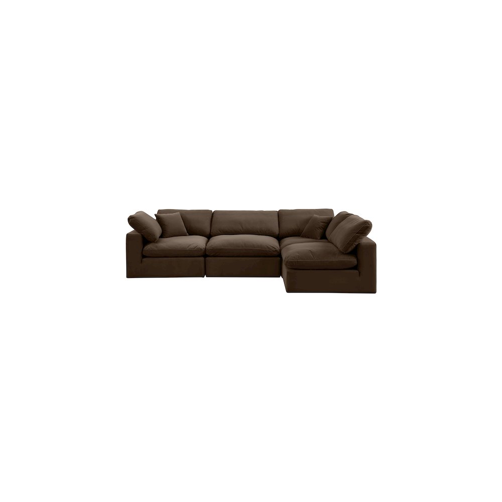 Comfy Brown Velvet Modular Sectional