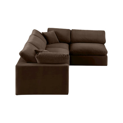 Comfy Brown Velvet Modular Sectional