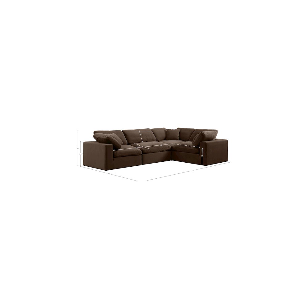 Comfy Brown Velvet Modular Sectional