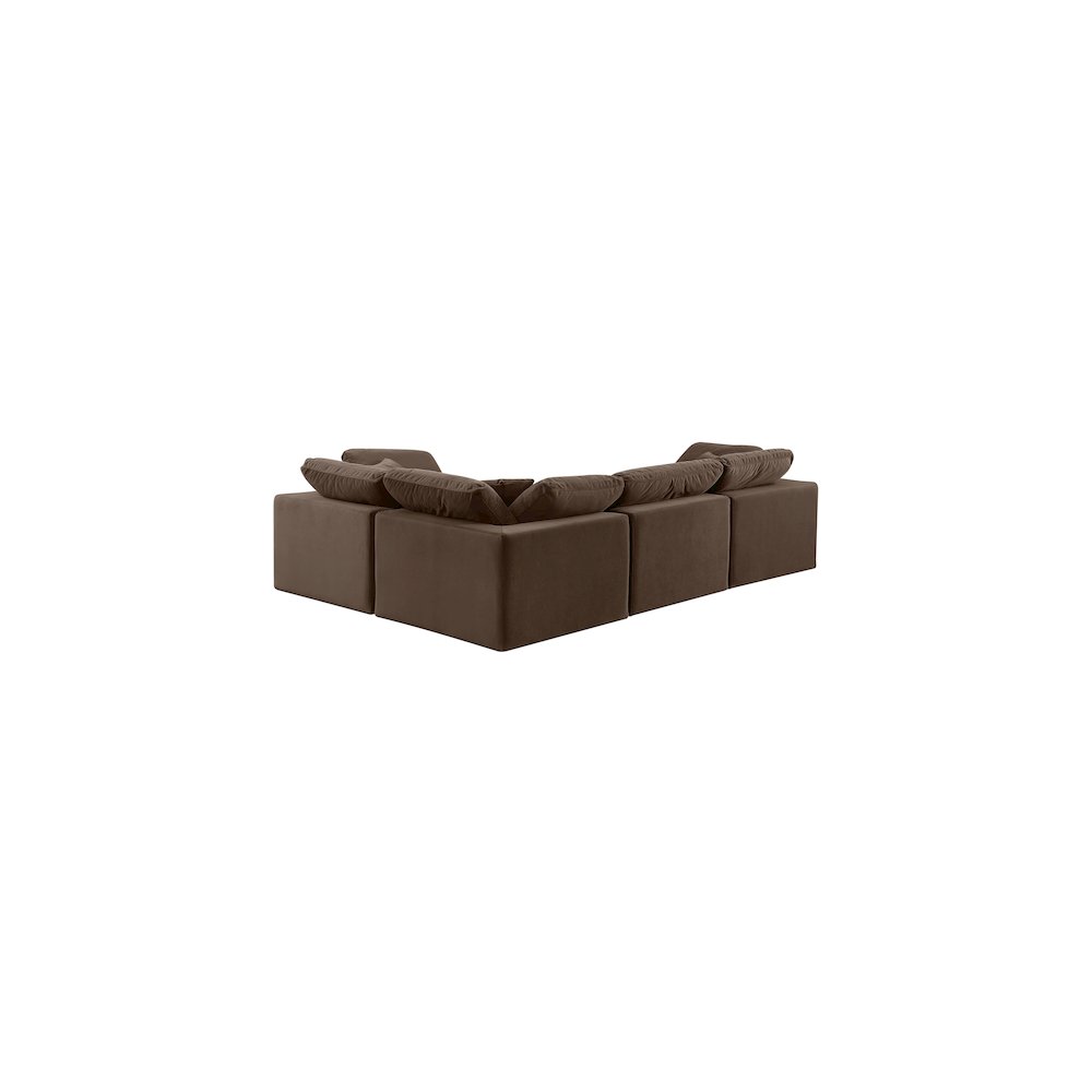 Comfy Brown Velvet Modular Sectional