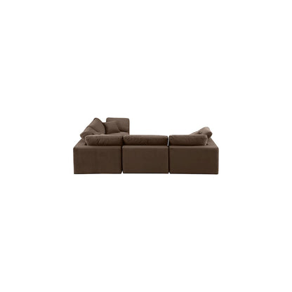 Comfy Brown Velvet Modular Sectional