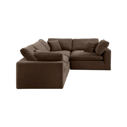 Comfy Brown Velvet Modular Sectional