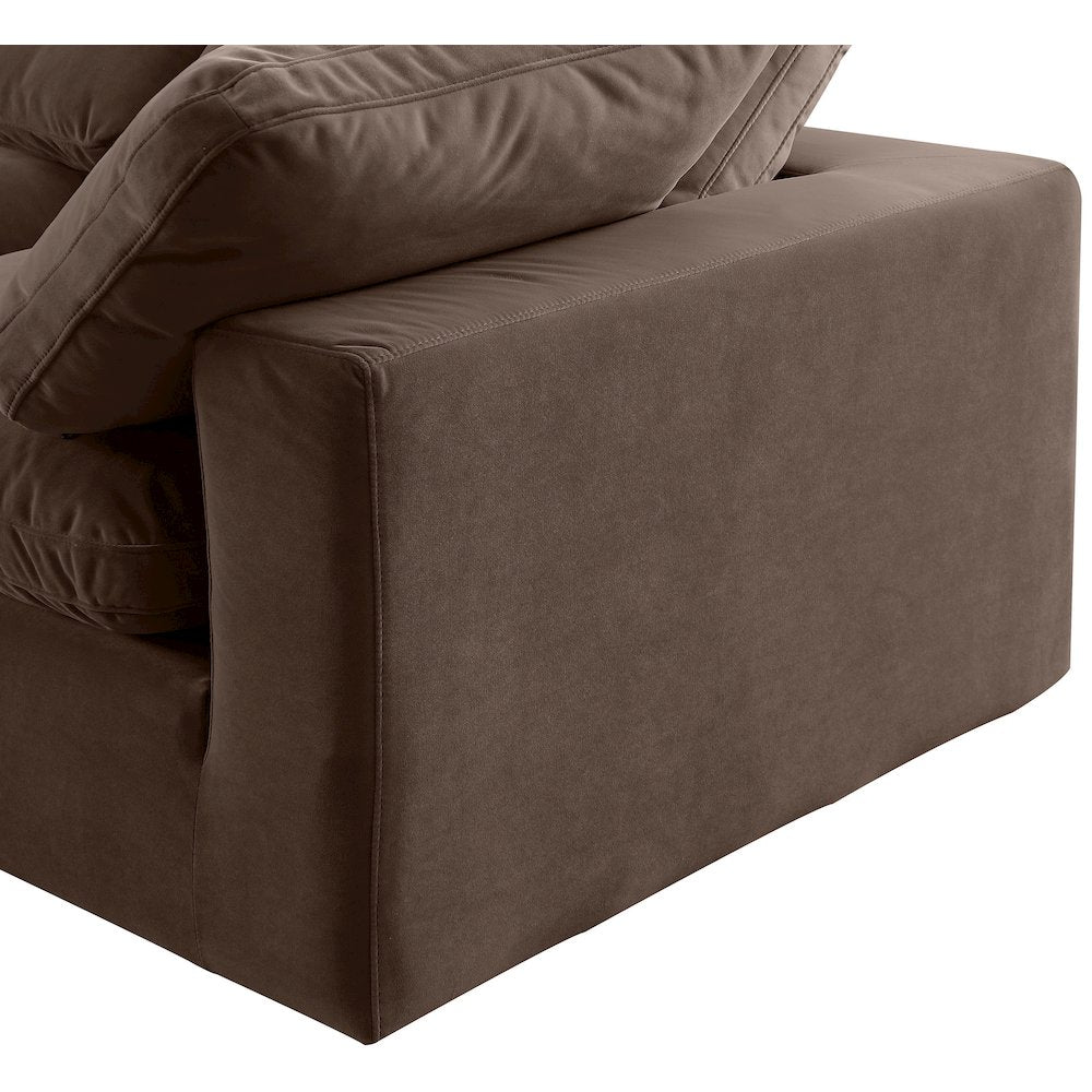 Comfy Brown Velvet Modular Sectional