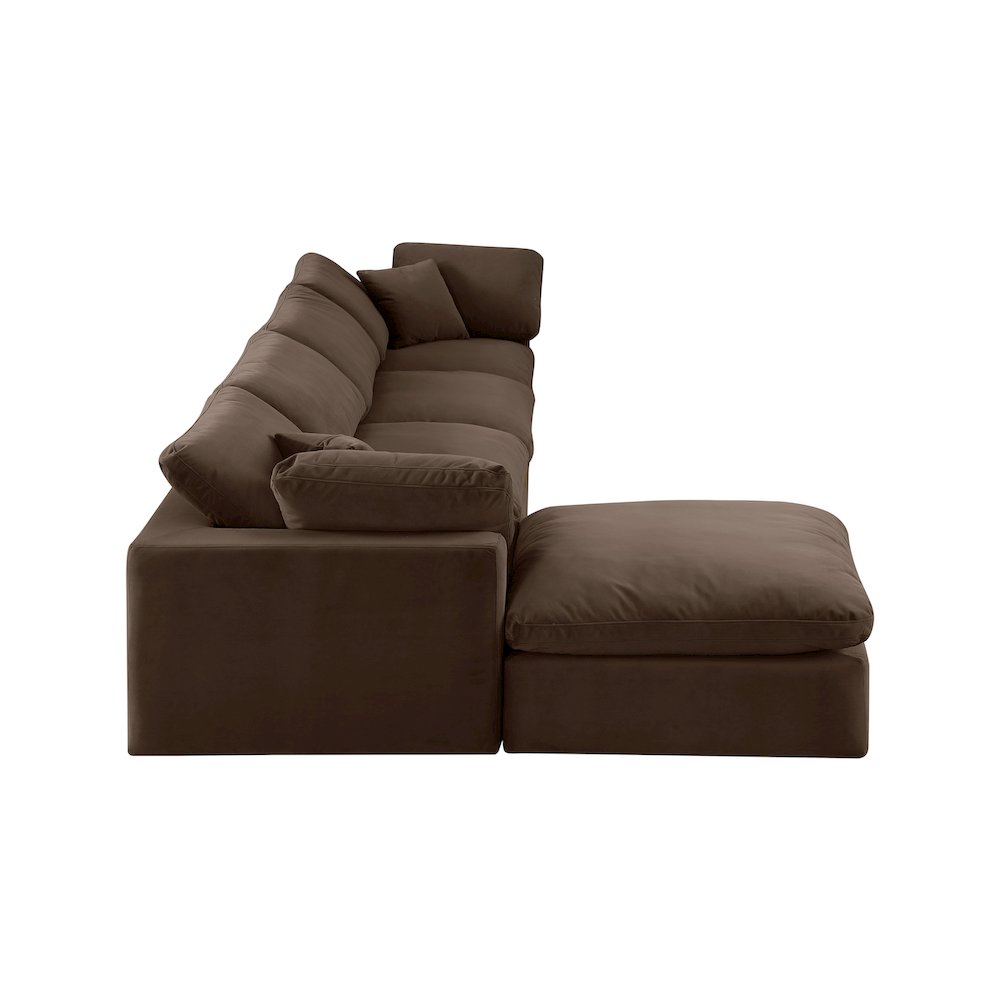 Comfy Brown Velvet Modular Sectional