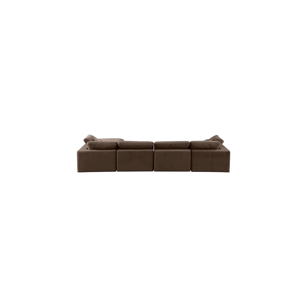 Comfy Brown Velvet Modular Sectional