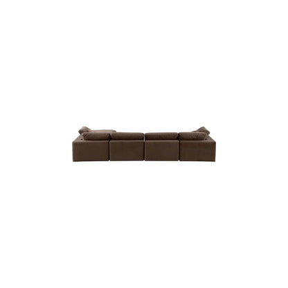 Comfy Brown Velvet Modular Sectional