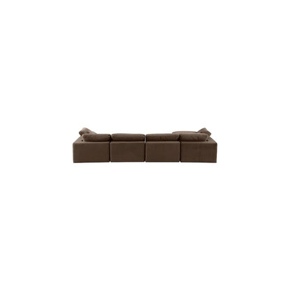 Comfy Brown Velvet Modular Sectional