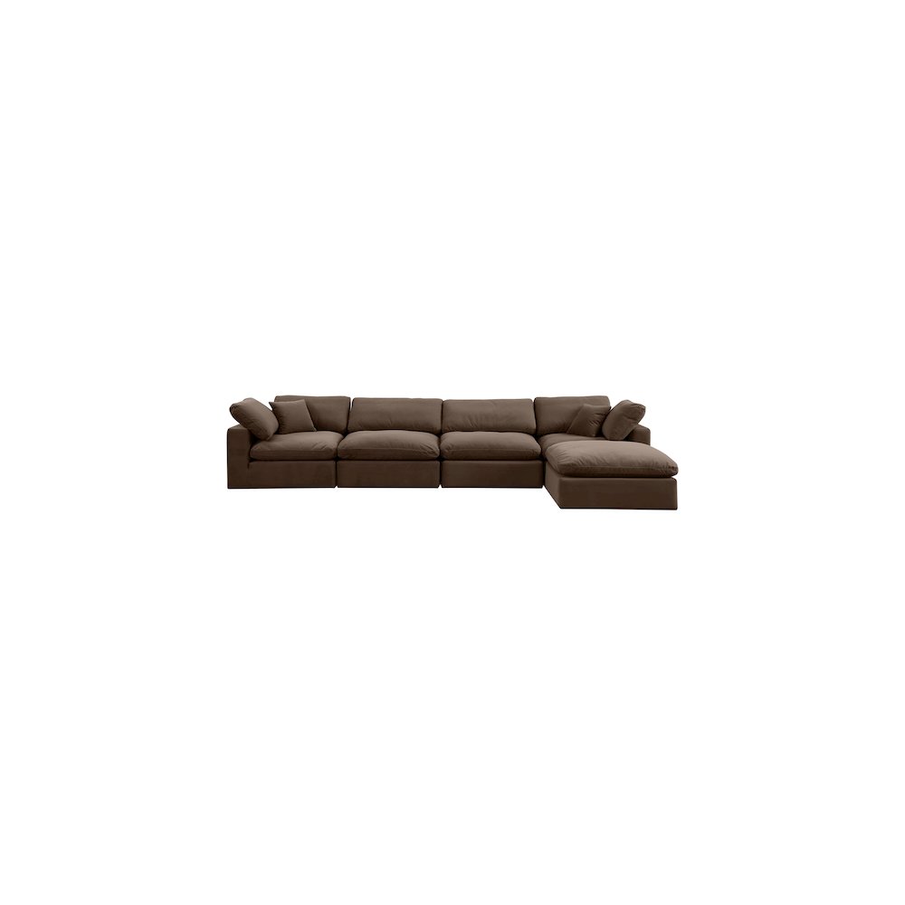 Comfy Brown Velvet Modular Sectional