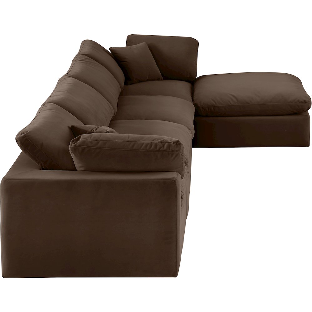 Comfy Brown Velvet Modular Sectional