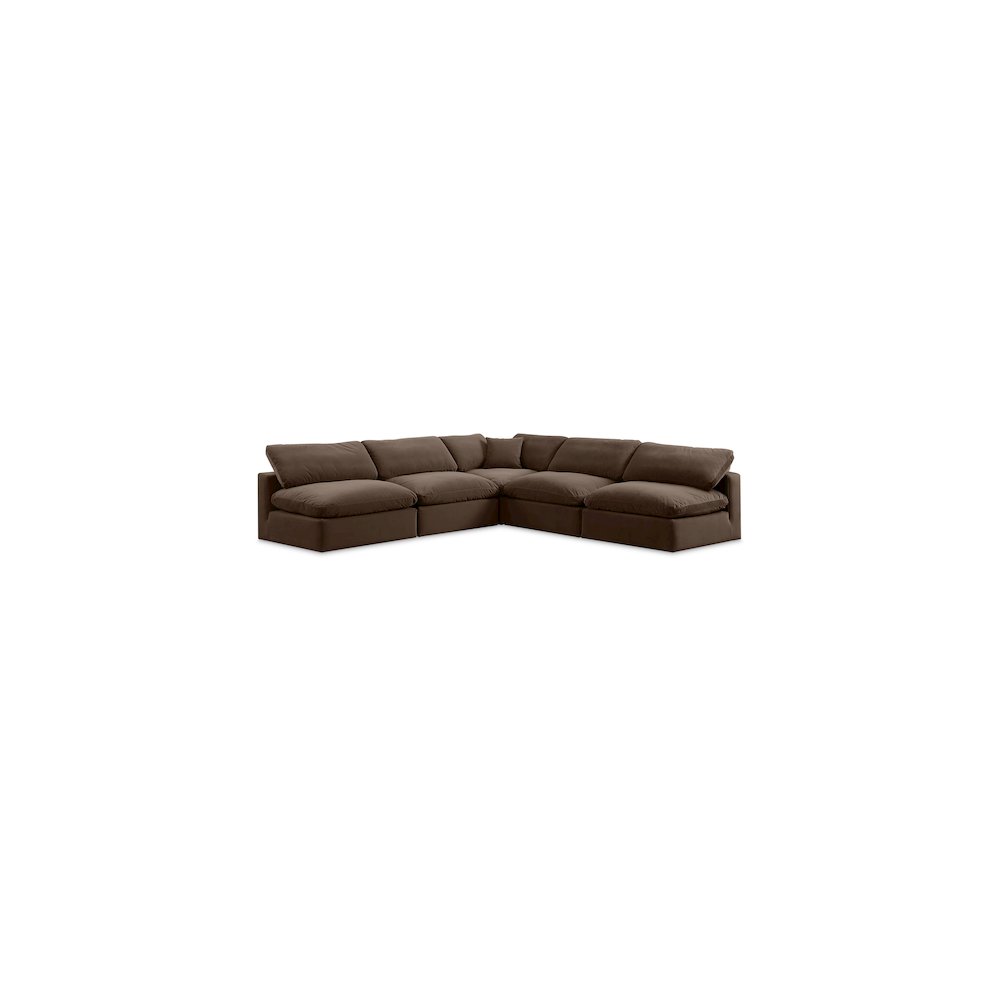 Comfy Brown Velvet Modular Sectional